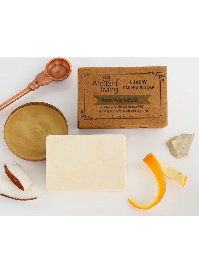Ancient Living - Multani Mitti Luxury Handmade Organic Soap Pack Of 4 (100) Gm Each For Oily Skin - Image 1