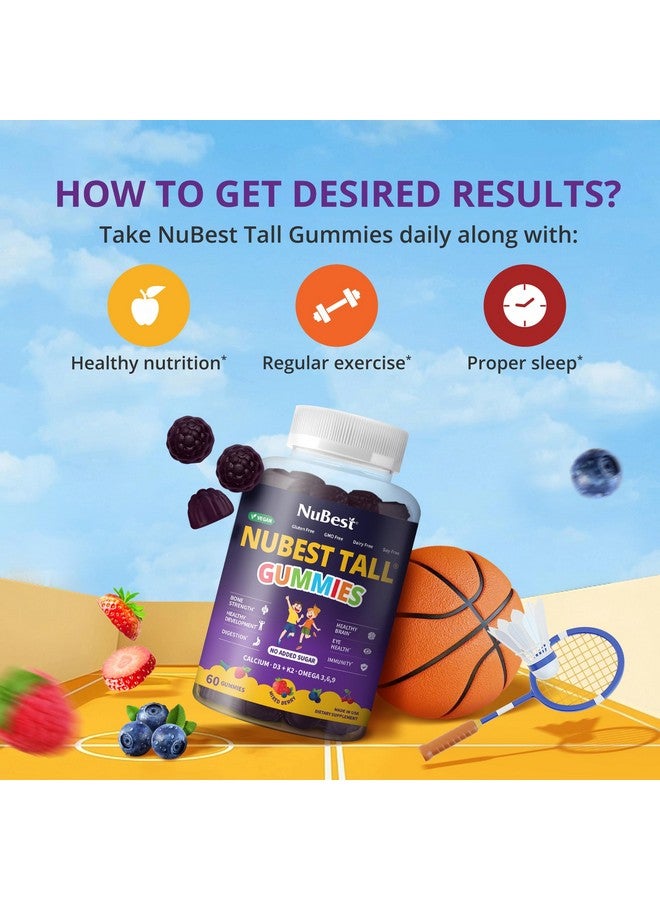 NuBest نوبيست جوميز الطويلة للأطفال من عمر 2+ والمراهقين | قوة العظام، المناعة، صحة الجهاز الهضمي مع الكالسيوم، فيتامين د3، ك2، مجموعة فيتامين ب، المغنيسيوم، الزنك | 20+ فيتامينات جومي بيري، بدون سكر مضاف - Image 5
