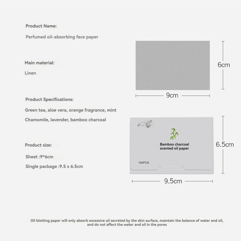 Oil Blotting Sheets 100 Sheets Bamboo Charcoal Infused Facial Oil Control Paper - Raw Wood Pulp Material for Oily Skin Care Daily Use - Image 5