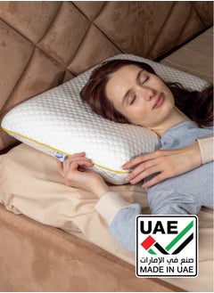 كومفورتو وسادة ROYAL Comforto بحجم كينج من الميموري فوم لتخفيف الآلام - وسادة دعم عنق مريحة للنوم، مثالية للنائمين على الجانبين والظهر، وسادة عنقية طبية 70×45 سم، وسائد فندقية فاخرة للنوم.  - Image 3