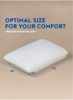 كومفورتو وسادة ROYAL Comforto بحجم كينج من الميموري فوم لتخفيف الآلام - وسادة دعم عنق مريحة للنوم، مثالية للنائمين على الجانبين والظهر، وسادة عنقية طبية 70×45 سم، وسائد فندقية فاخرة للنوم.  - Image 2
