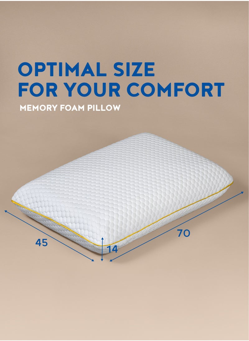 Comforto ROYAL Comforto King Size Memory Foam Pillow for Pain Relief - Ergonomic Neck Support Pillow for Sleeping, Side Sleepers and Back Sleepers, Orthopedic Neck Pillow 70x45, Hotel Pillows for Sleeping Luxury  - Image 2