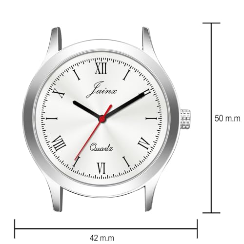 jainx Silver Dial Brown Leather Strap Analog Wrist Watch for Men - JM7179 - Image 3