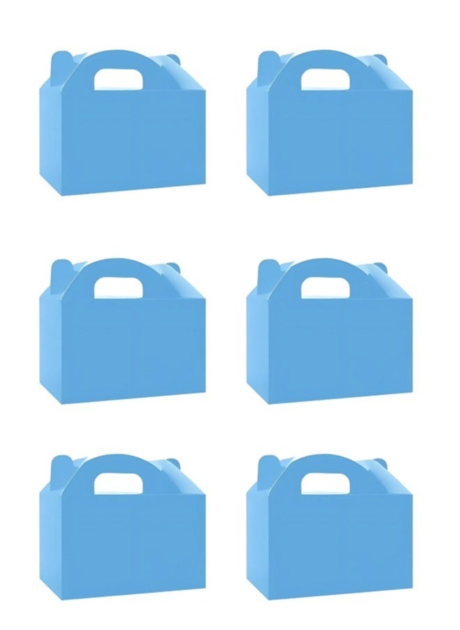KIDOZ 6 Pieces Birthday Party Gift Box (LighBlue) for Treats and Snacks, Gable Candy Boxes for Kids, Toys, Birthday Parties, Size: 15.24 cm x 8.89 cm x 8.89 cm  - Image 1