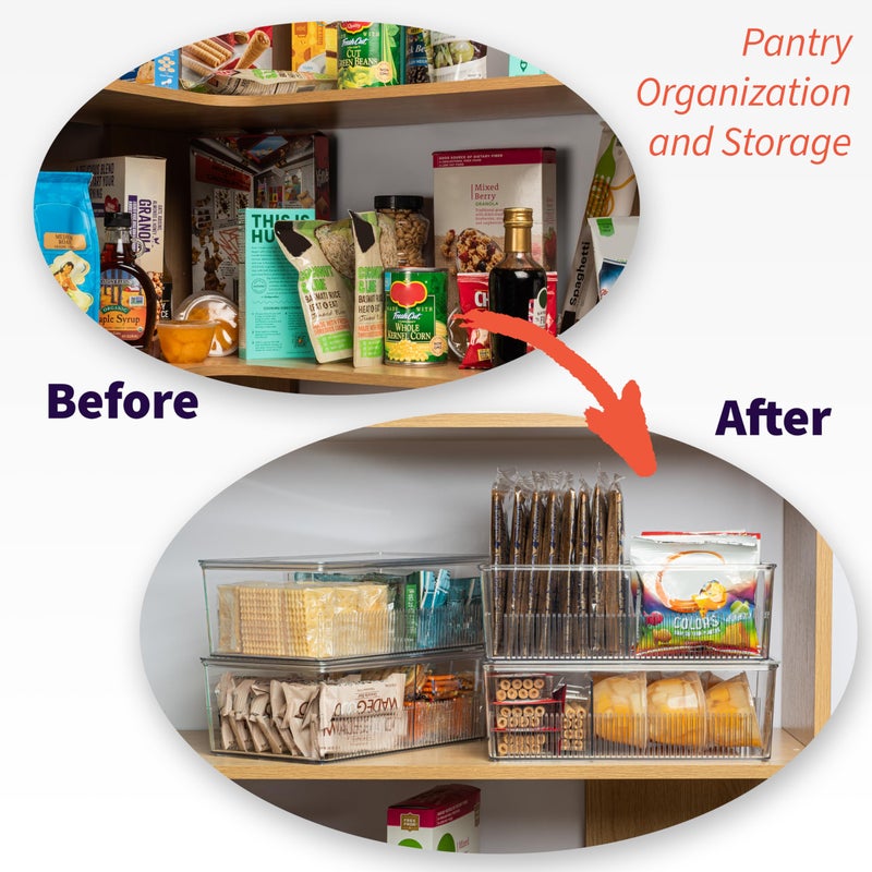 ClearSpace Pantry Organization and Storage Bins with Removable Dividers & Lids â€“ Perfect Pantry Organizers or Kitchen Organization â€“ Refrigerator Organizer Bins, Cabinet Organizers, 2 Pack - Image 2