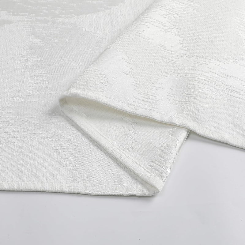 Majestic Giftware Chenille Tablecloths for Rectangle Tables  6090  TC1383 Chenille CircleWhite Hem Stitch Dining Table Cover  Decorative Washable Tablecloth for Home Kitchen  Dining - Image 4