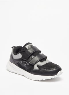 Boys' Paneled Sports Shoes with Hook and Loop Closure