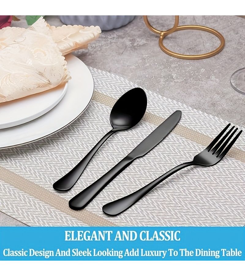 4 Piece Elegant Stainless Steel Cutlery Set Portable Silverware Set With Mirror Polish Travel Cutlery For Camping Picnics Hiking Office Dishwasher Safe Multi Color - Image 4