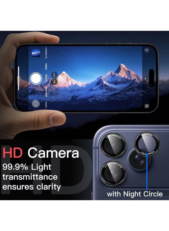 X-level iPhone 17 Pro Max/iPhone 17 Pro Camera Protective Film, 9H Tempered Glass Covers, Individual Lens Protectors, One-Click Installation, Ultra-Tough HD, Anti Scratch & Fingerprint, for iPhone 17 Pro Max/iPhone 17 Pro Case Friendly, 2 - Pack- Black - Image 4