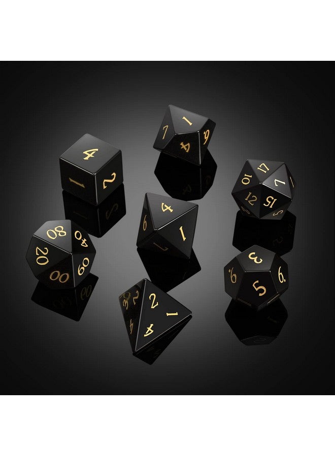 DNDND Ian Dice D&D,Dndnd Full Set Gemstone Dice Set With Gorgeous Gift Case For Dungeons And Dragon And Tabletop Game (Obsidian) - Image 2