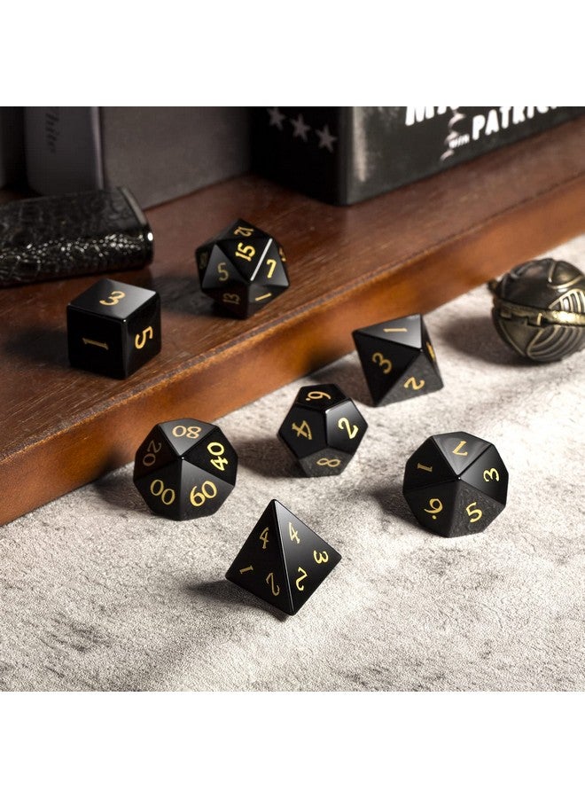 DNDND Ian Dice D&D,Dndnd Full Set Gemstone Dice Set With Gorgeous Gift Case For Dungeons And Dragon And Tabletop Game (Obsidian) - Image 5