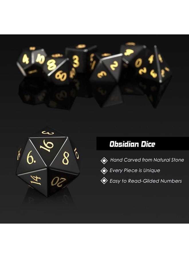 DNDND Ian Dice D&D,Dndnd Full Set Gemstone Dice Set With Gorgeous Gift Case For Dungeons And Dragon And Tabletop Game (Obsidian) - Image 3