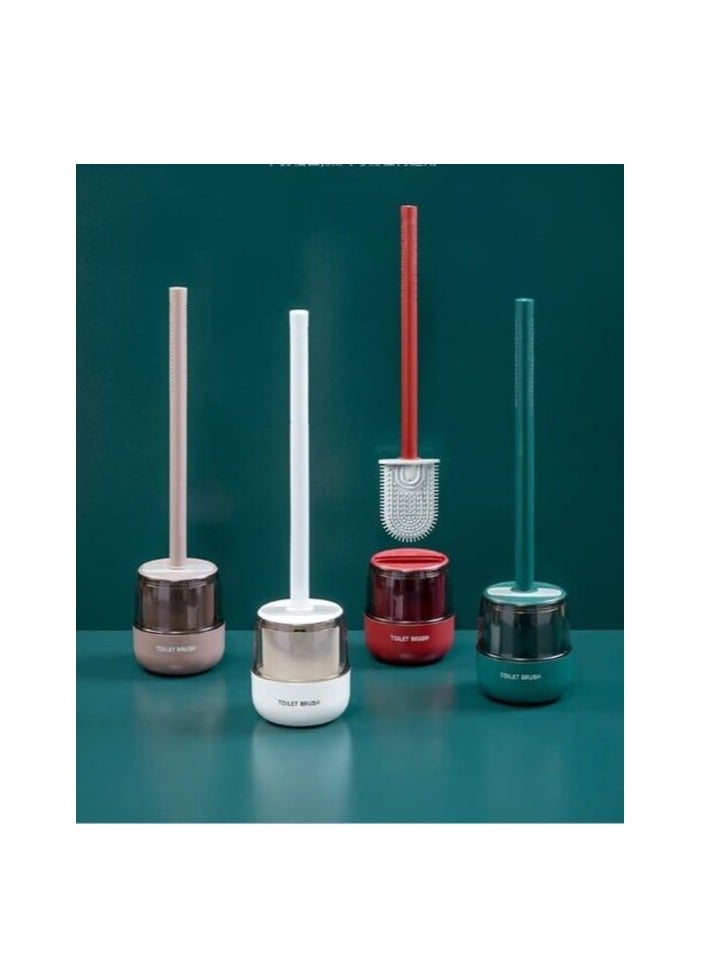 Atraux Wall-Mounted Silicone Toilet Brush Storage And Holder Set, Cleaning Tool For Bathroom, Assorted Colors - Image 1