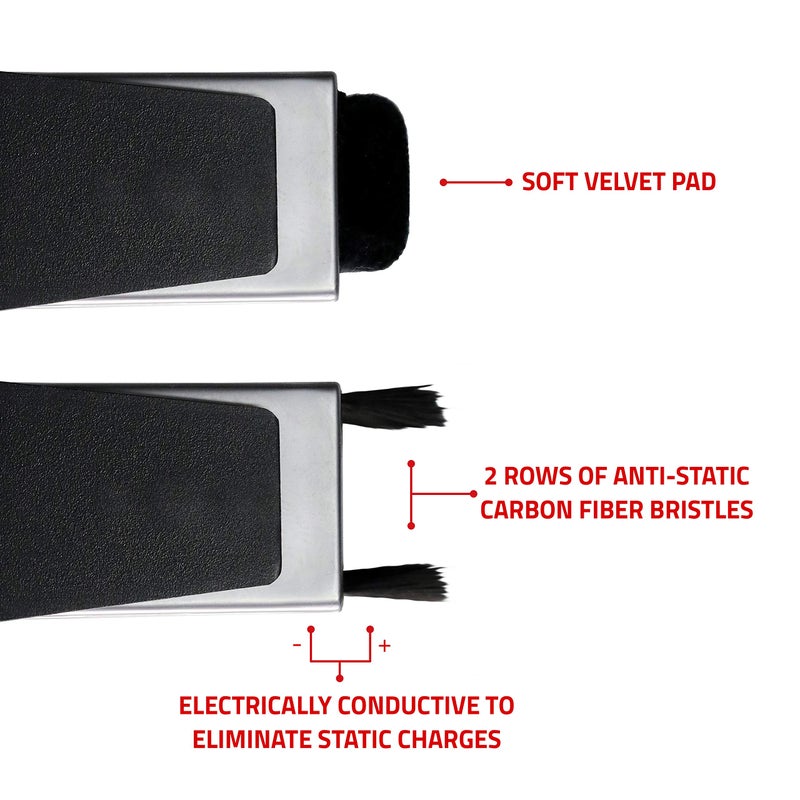 Fluance Vinyl Record & Stylus Cleaning Kit with 2-in-1 Anti-Static Carbon Fiber & Soft Velvet LP Brush and Stylus Brush (VB52) - Image 5