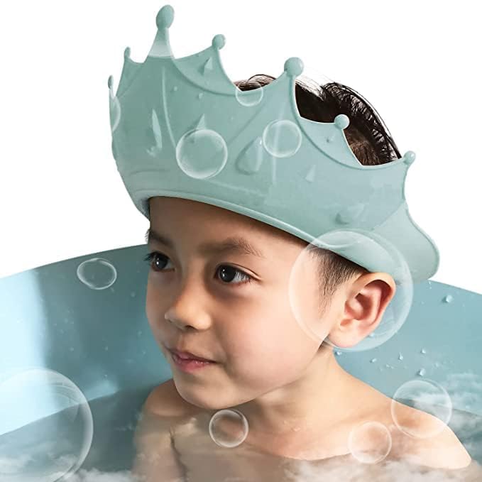 VARENYYA Baby Shower Cap Silicone for Children, Soft Adjustable Bathing Crown Hat Safe for Washing Hair, Protect Eyes and Ears from Shampoo for Kids from 6 Months to 9-Year Old - Image 4