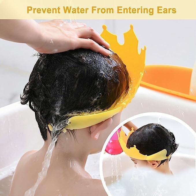 VARENYYA Baby Shower Cap Silicone for Children, Soft Adjustable Bathing Crown Hat Safe for Washing Hair, Protect Eyes and Ears from Shampoo for Kids from 6 Months to 9-Year Old - Image 2