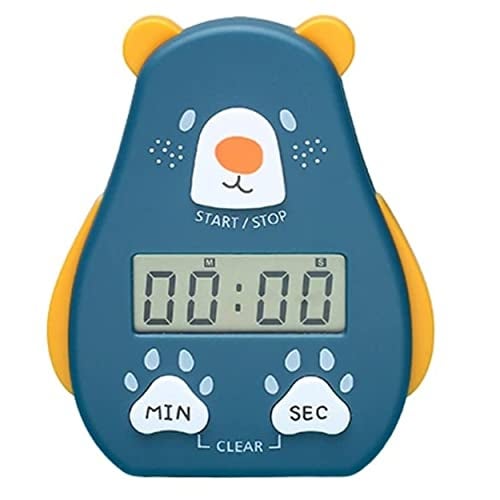 VELINEX® Cartoon Shape Kitchen Countdown Digital Cooking Timer, with Magnetic, LCD Large-Screen Visual Clock, Hangable Alarm Clock with Stand, for Cooking Bake Sport Game (Pack of 1, Dark Blue) - Image 1