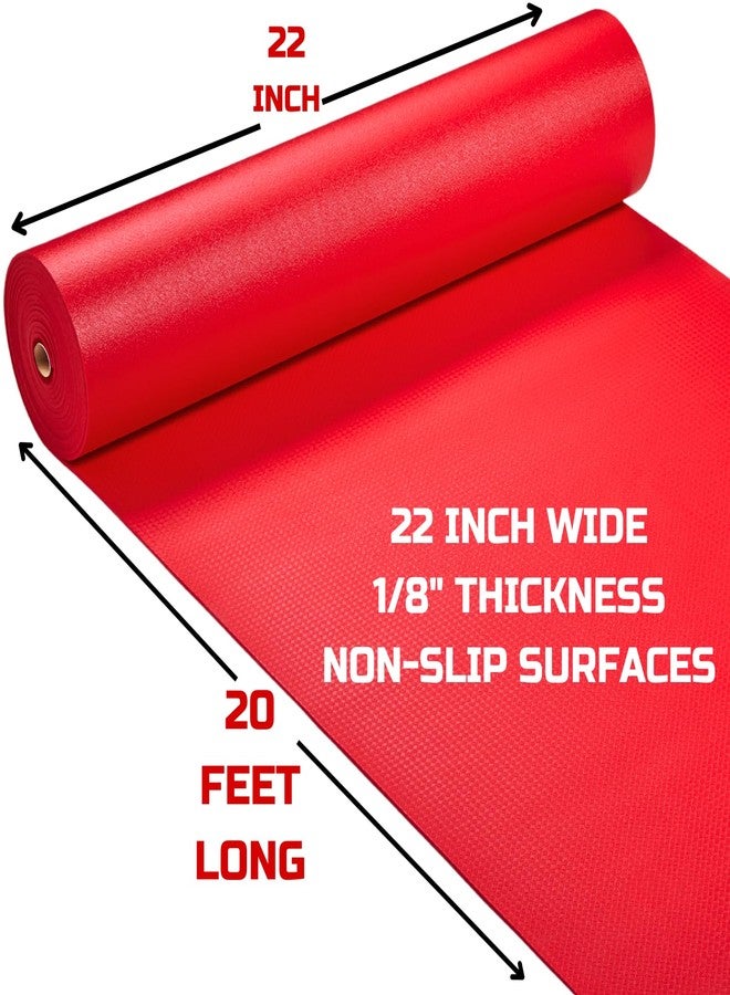 ONREVA Tool Box Liner 22 inch wide x 20 ft Large, Thick Heavy Duty Toolbox Drawer Liners, Rolling Tool Chest Foam Mat, Shelf Rubber Mat, Non-slip Organizer Pad for Cabinet Workbench, Red - Image 2