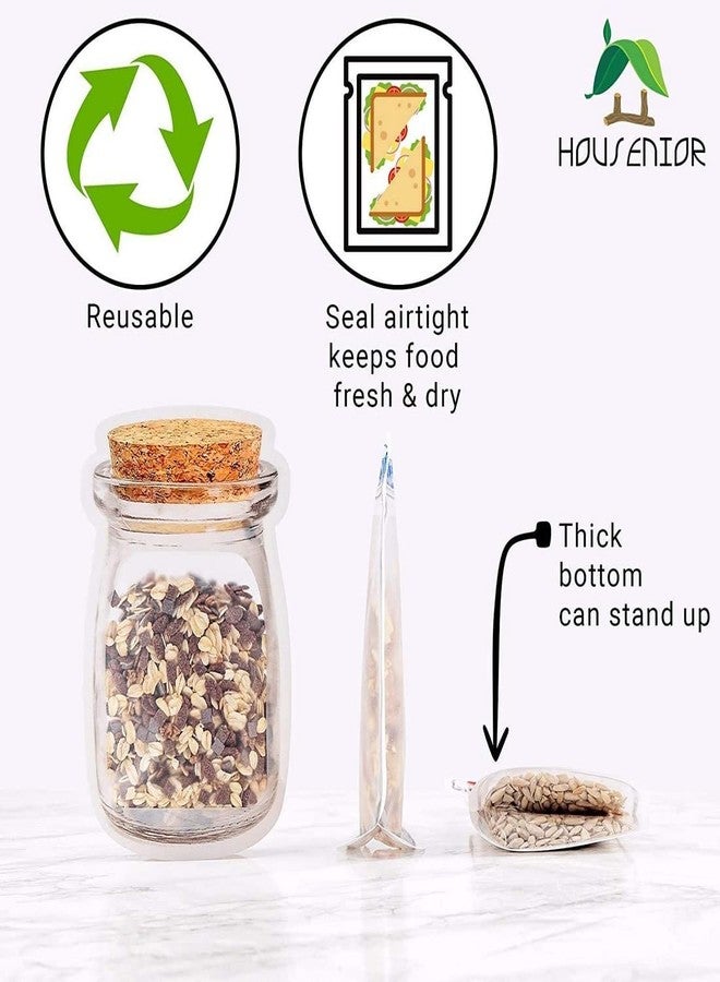 BKSMD Reusable Airtight Seal Plastic Food Storage Mason Jar Zipper Bags Set - 3 Pc (3-Different Size) - Image 5