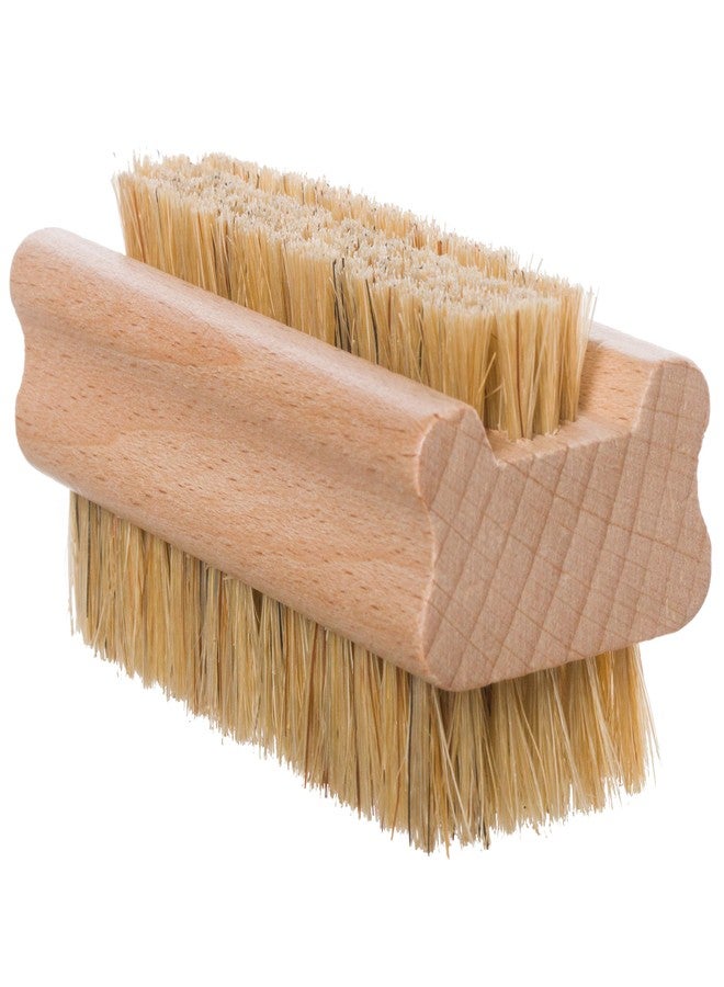 Redecker Natural Pig Bristle Nail Brush with Untreated Beechwood Handle, 3-3/4-Inches - Image 1