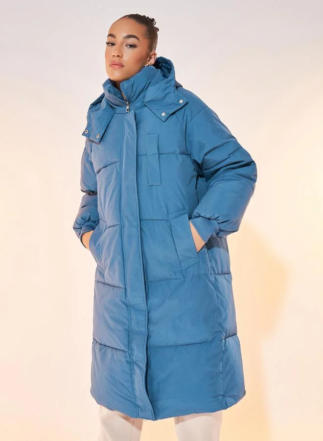 Take Two Quilted Long Sleeve Zipper Coat