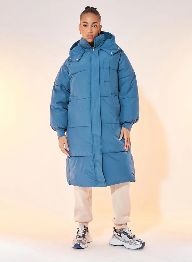 Take Two Quilted Long Sleeve Zipper Coat