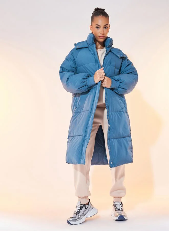 Take Two Quilted Long Sleeve Zipper Coat