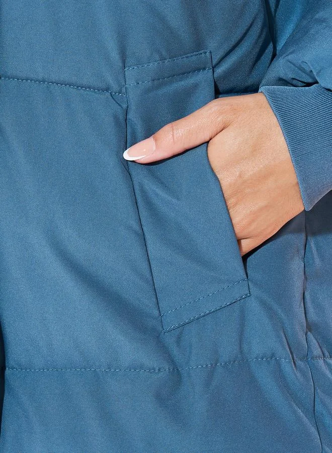 Take Two Quilted Long Sleeve Zipper Coat