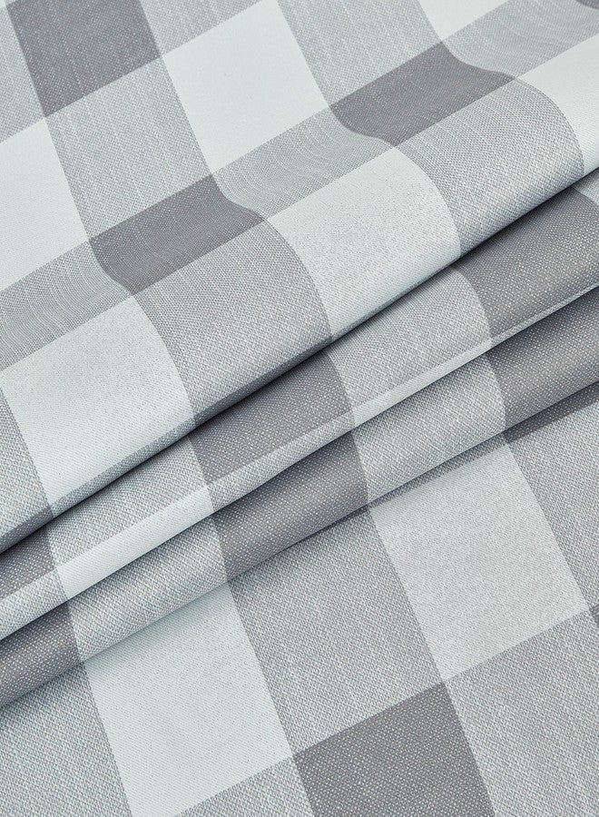 Randall Gray Checkered 80% Blackout 84 Inches Curtain Panels for Laundry Rooms/Bathrooms/Kitchens Room Darkening Farmhouse Window Treatment with Grommet Top Design,2 Panels, 52"x 54", Gray/White - Image 4