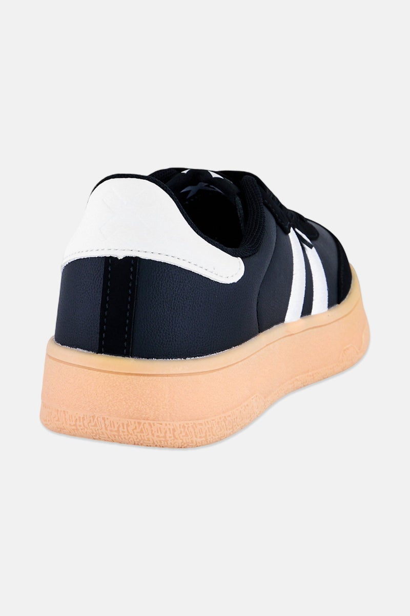 Xti Kids Girl Brand Logo Lace Up Casual Shoes, Black - Image 4