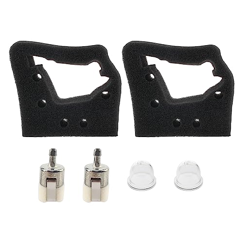 AUTOKAY AUTOKAY 17211-ZM3-800 Air Filter for Honda GX22 GX31 Engine FG100 Tiller Cultivator w Primer Bulb Fuel Filter 2PCS  - Image 2