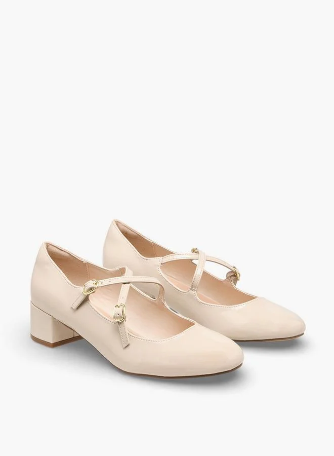 Celeste Women Buckle Closure Block Heel Shoes