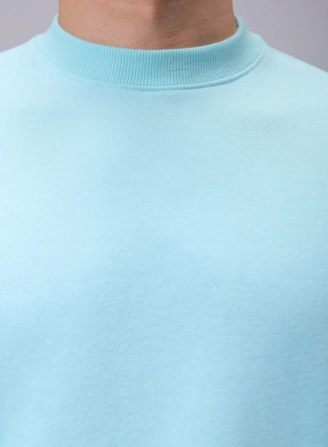 شركة المرآب الهندية Men Oversized Solid Crew Neck Overhead Sweatshirt
