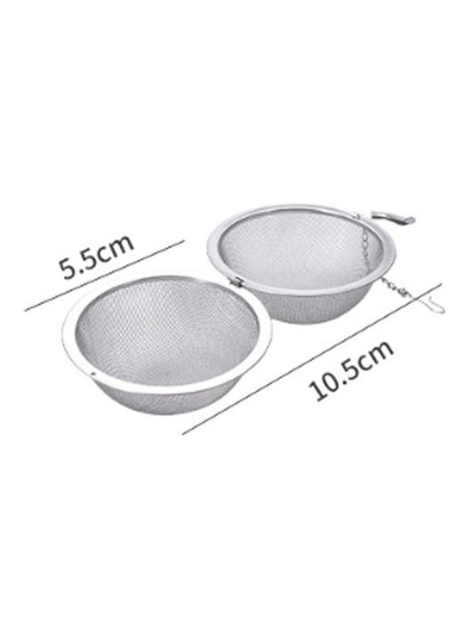 NIBEMINENT Sphere Locking Tea Infuser Silver 10.5x5.5x4.5cm - Image 1