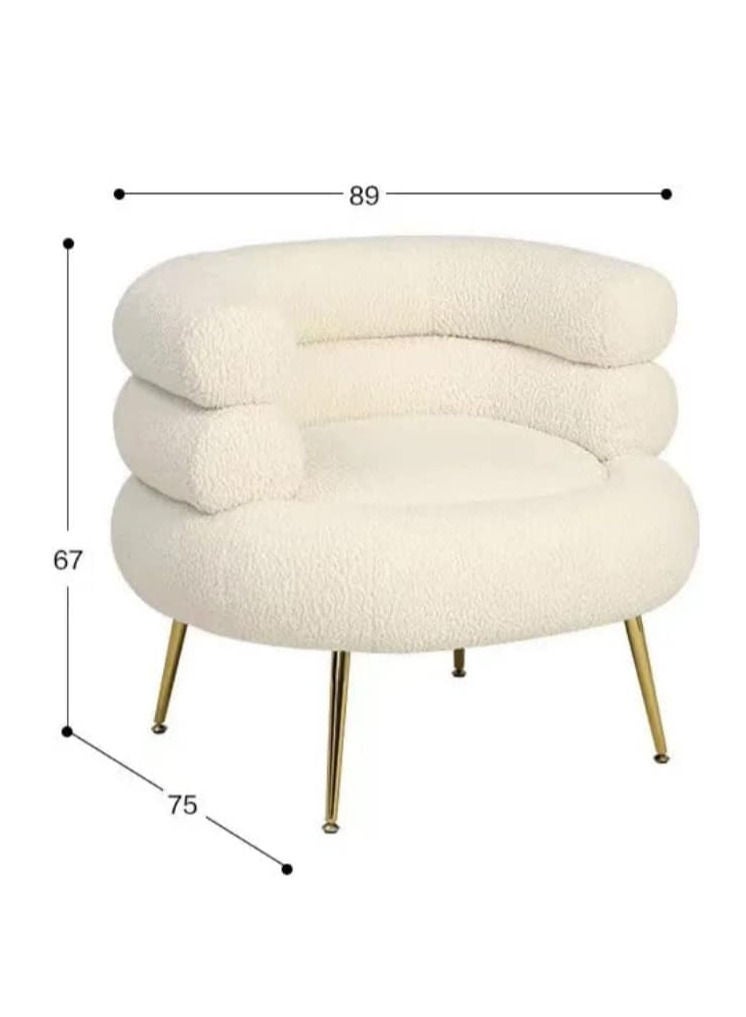 Comfynest Influencer White U Form Channeled Boucle Chair Luxe Home Furniture  - Image 3