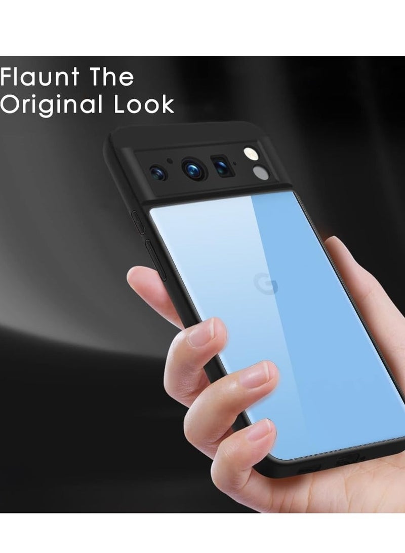 متوافق مع هاتف Google Pixel 9 Pro xl، جراب شفاف ومقاوم للصدمات بدرجة عسكرية ومضاد للاصفرار، جراب هاتف واقٍ نحيف وغطاء كامل من الصدمات مع عدسة كاميرا واقية - أسود - Image 4
