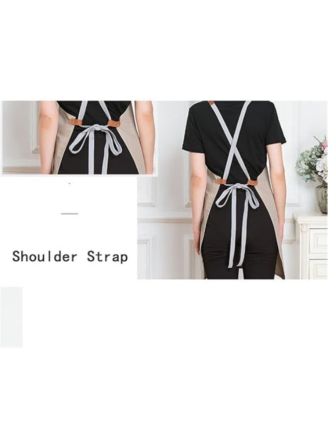 PTTIMFFM Heavy-Duty Canvas Work Apron with Adjustable Cross-Back Straps and Multi-Pocket Tool Storage for Kitchen, Workshop & Garden - Image 5