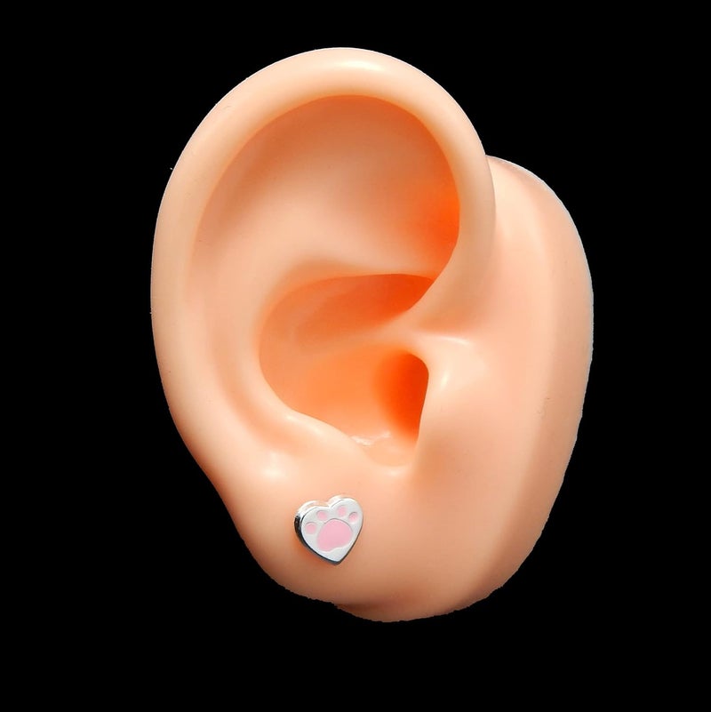 ICYROSE 925 Sterling Silver Paw Print Stud Earrings (Choose Your Style) (Nickel Free) - Image 3