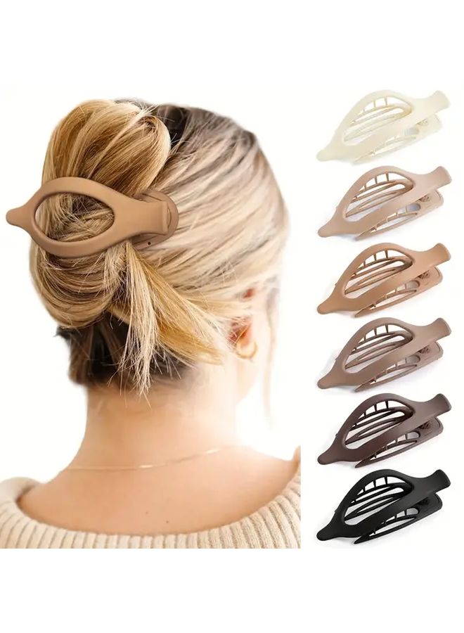 6pcs French Flat Clips Hair Clips Matte Strong Hold No Slip Grip For Wedding Formal Events - Image 1