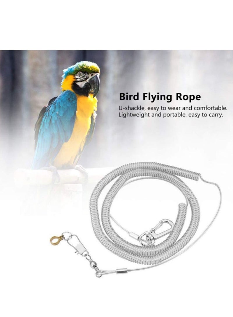 Parrot Flying Rope, 3 Meters Parrot Foot Chain Flying Training Outdoor，Anti-Bite Elastic String Training Harness,Bird Training Rope Bird For Pet,Clear. - Image 2