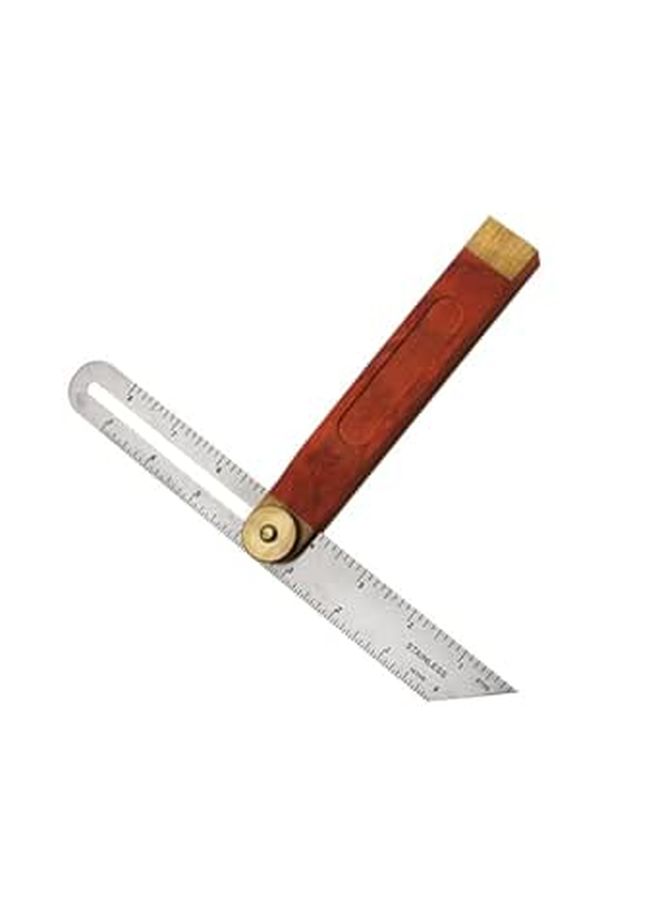 Red Wooden Handle T Bevel Sliding Ruler 9 Inch Stainless Steel Angle Finder Adjustable Multi Angle Measurement Tool For Woodworking Carpentry - Image 1