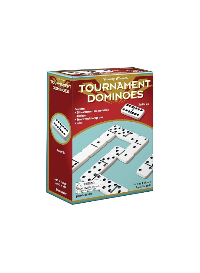 Pressman Family Classics Tournament Dominoes - Double Six Crystalline Tiles in Storage Case by Pressman , 5" - Image 1