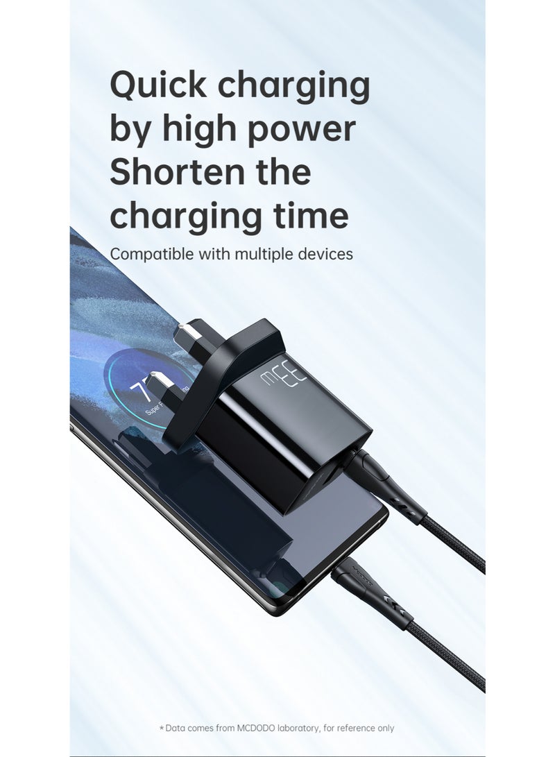 مكدودو Mcdodo مجموعة شاحن سريع 33 واط (PD/PPS، منفذ 1C+1A)، مع كابل USB-C إلى C بقوة 60 واط 1.2 متر - Image 4