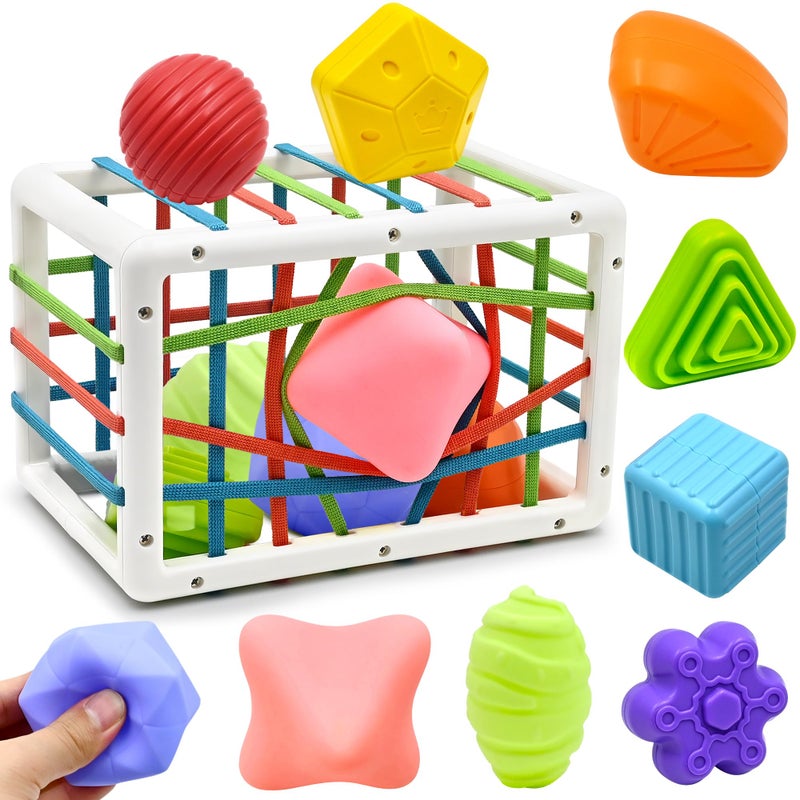 AiTuiTui Baby Sensory Montessori Activity Toys for 1 2 Year Old Boy Girl Early Learning Develop Shape Sorter Cube with Soft Textured Balls for Infants Toddler Birthday or Easter Gifts - Image 2