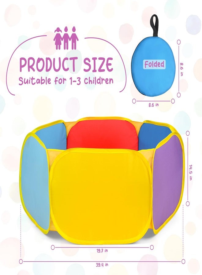 Eocolz Kids Ball Pit Large Pop Up Childrens Ball Pits Tent for Toddlers Playhouse Baby Crawl Playpen with Basketball Hoop and Zipper Storage Bag, Balls Not Included (1M Multicolor) - Image 5