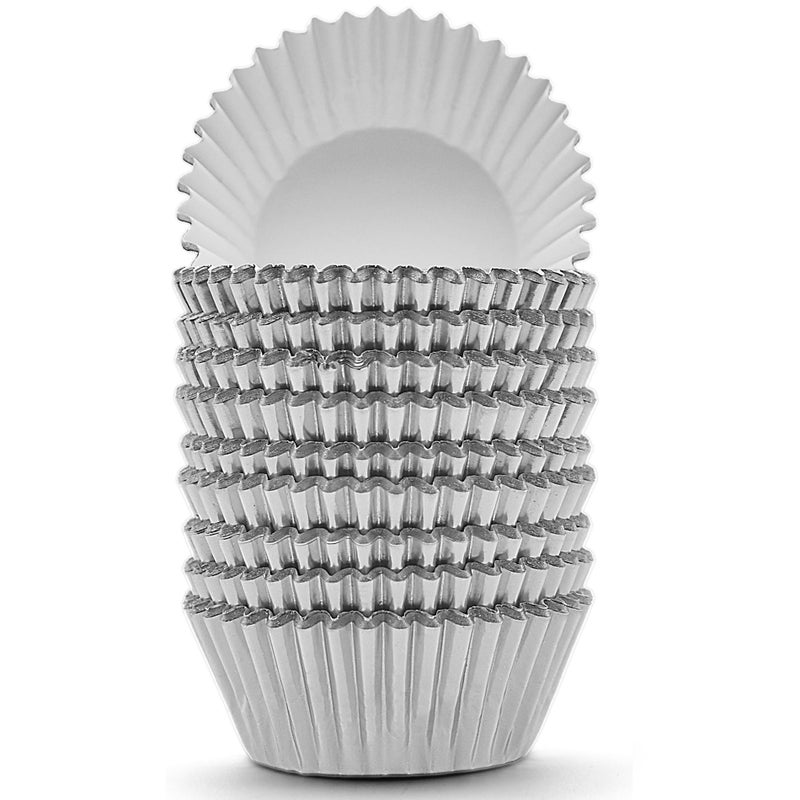 MODENGKONGJIAN 200 Pcs Silver Foil Cupcake Liners Standard Baking Cups Muffin Paper Cases - Image 1