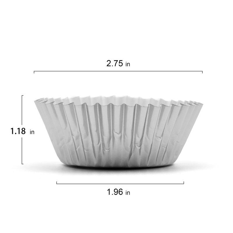 MODENGKONGJIAN 200 Pcs Silver Foil Cupcake Liners Standard Baking Cups Muffin Paper Cases - Image 2
