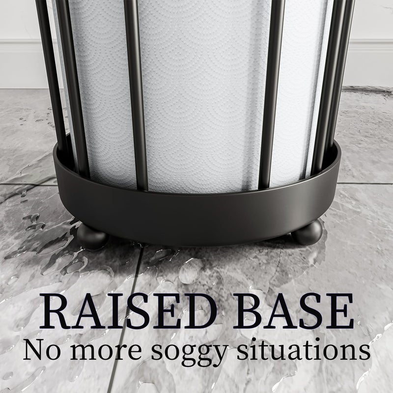 Epicano Toilet Paper Holder Stand  Freestanding Toilet Tissue Organizer  Minimalistic Storage Solution  Holds Mega Rolls-Modern Black - Image 4
