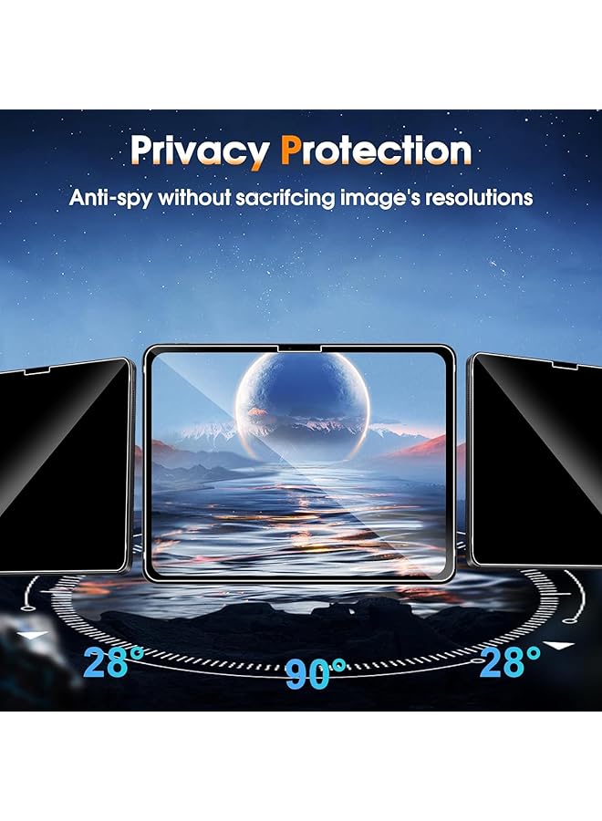 إيروريكس عبوة واحدة من واقيات الشاشة الخاصة بالخصوصية متوافقة مع جهاز آيباد برو 11 بوصة M4 2024 زجاج مقسّى مضاد للتجسس بدرجة صلابة 9H ومضاد للخدش - Image 2