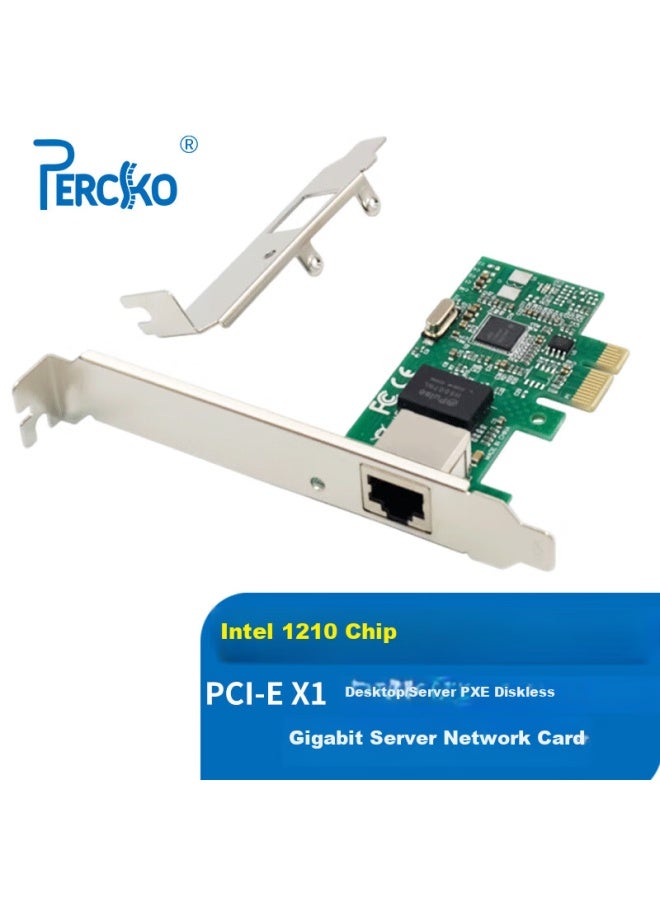 Percko I210 Network Card X1 Intel I210 Chip Pci-e X1 Gigabit Single Port Desktop Wired Network Card Server Support I210-t4 Linux - Image 1